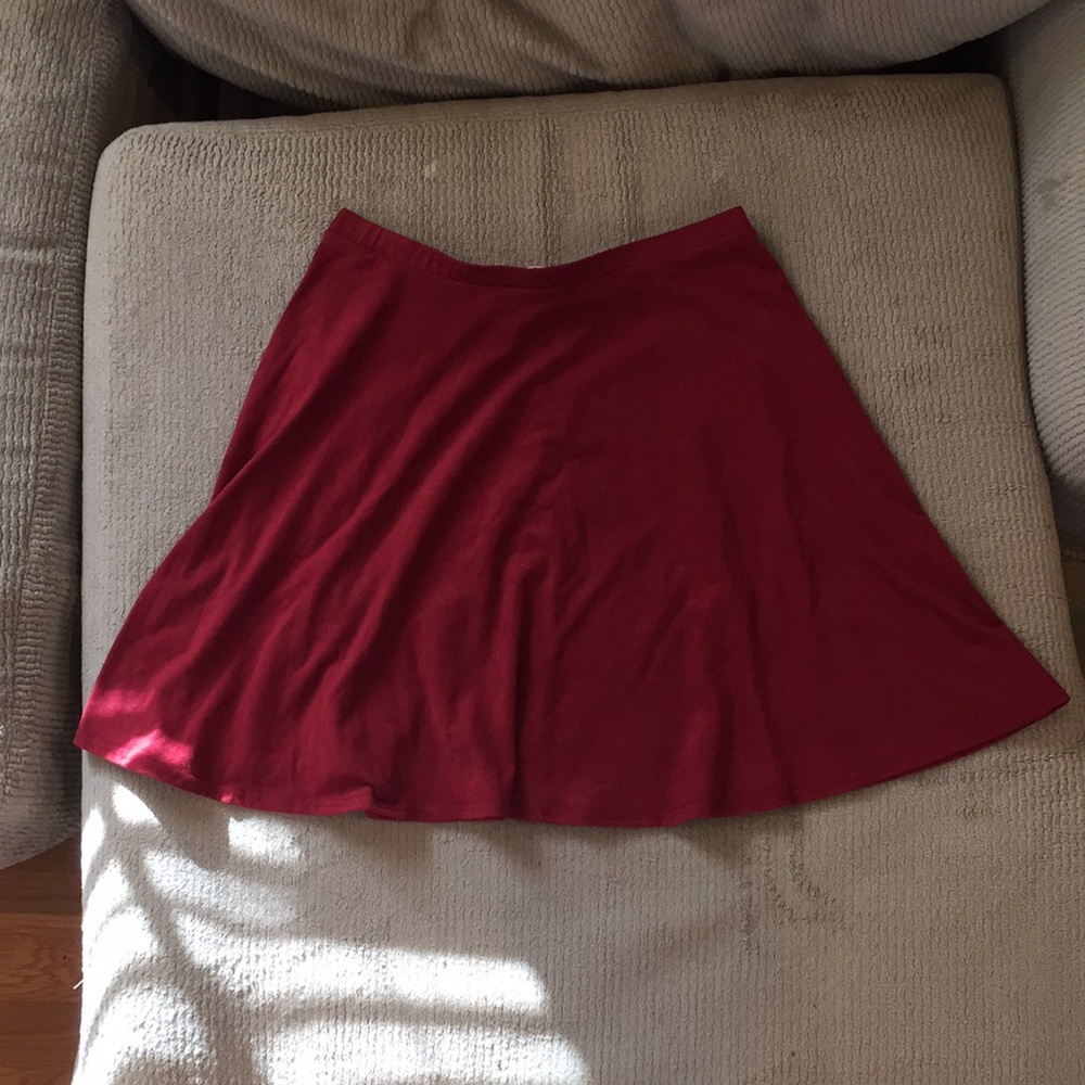 Red velvet circle skirt